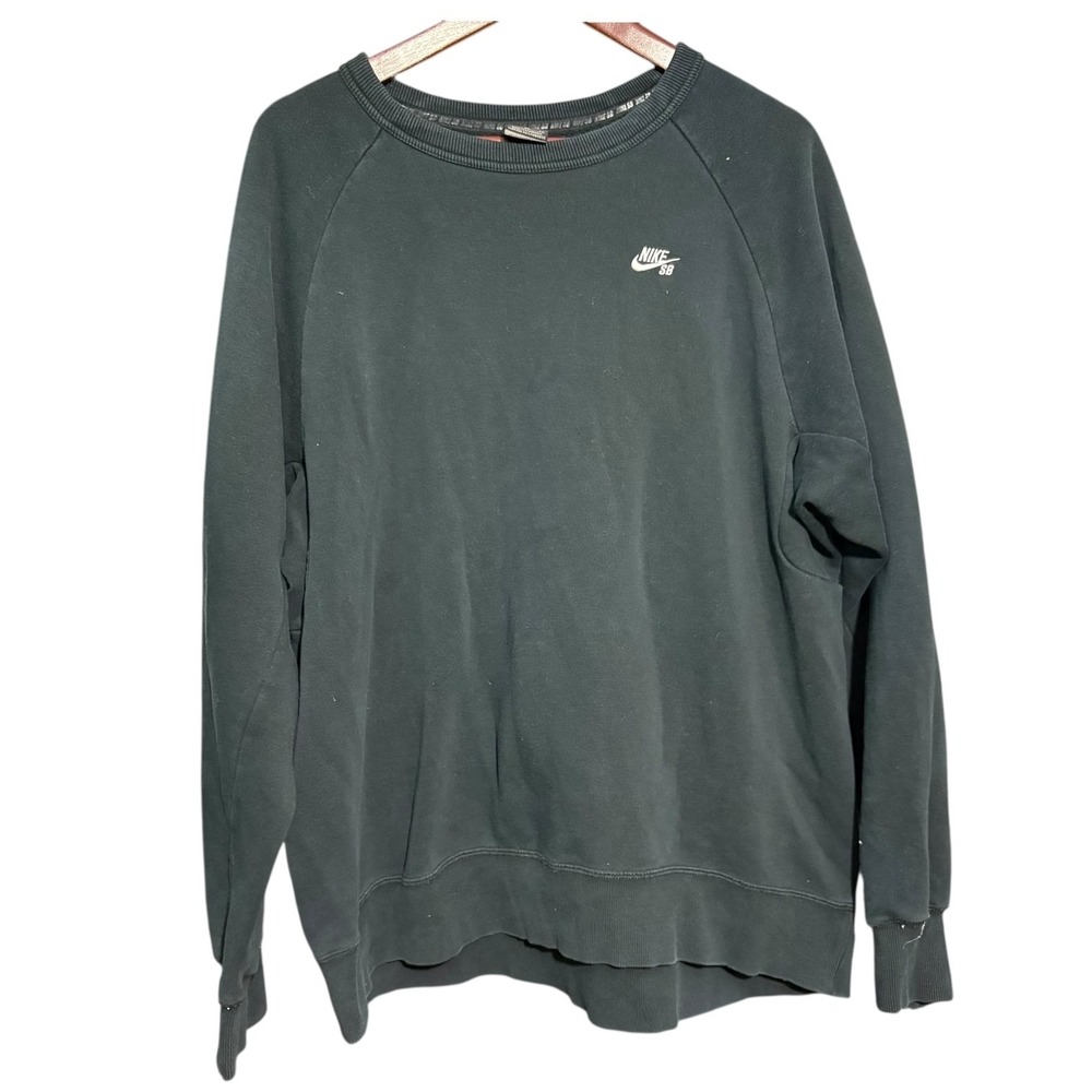 Nike SB Sweater Mens XL Long Sleeve Black Crew neck Skater Blank Y2K